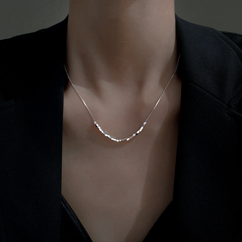 Wholesale sterling silver double layer necklace women's simple style sweater clavicle chain